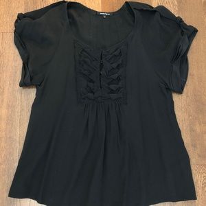 Nanette Leopore Black Silk Top